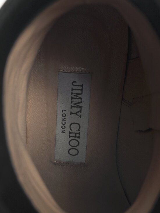 Jimmy Choo Mava 35 Black Smooth Leather Crystal-Trim Ankle Boots - Picture 10 of 11